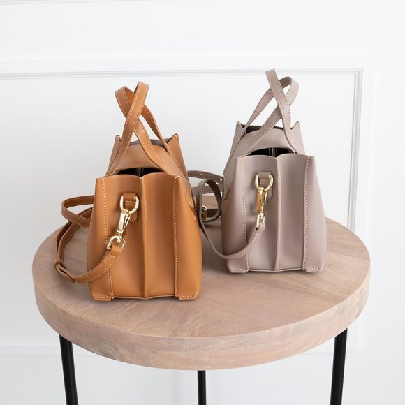 😍 Stella Mini Satchel Bag - Genuine Leather - Burnt Caramel - Picture 7 of 15